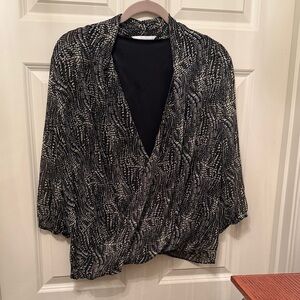 Christopher & Banks Black and White Blouse
